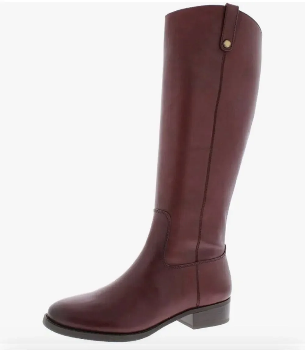 INC International Concepts Women’s Knee High Boots Fawn Leather Merlot, Size 5.5